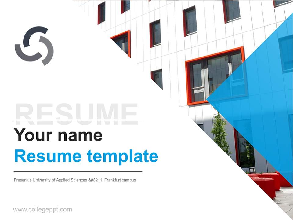 Fresenius University of Applied Sciences – Frankfurt campus Resume PPT Template4:3 ratio PPT effect preview image5