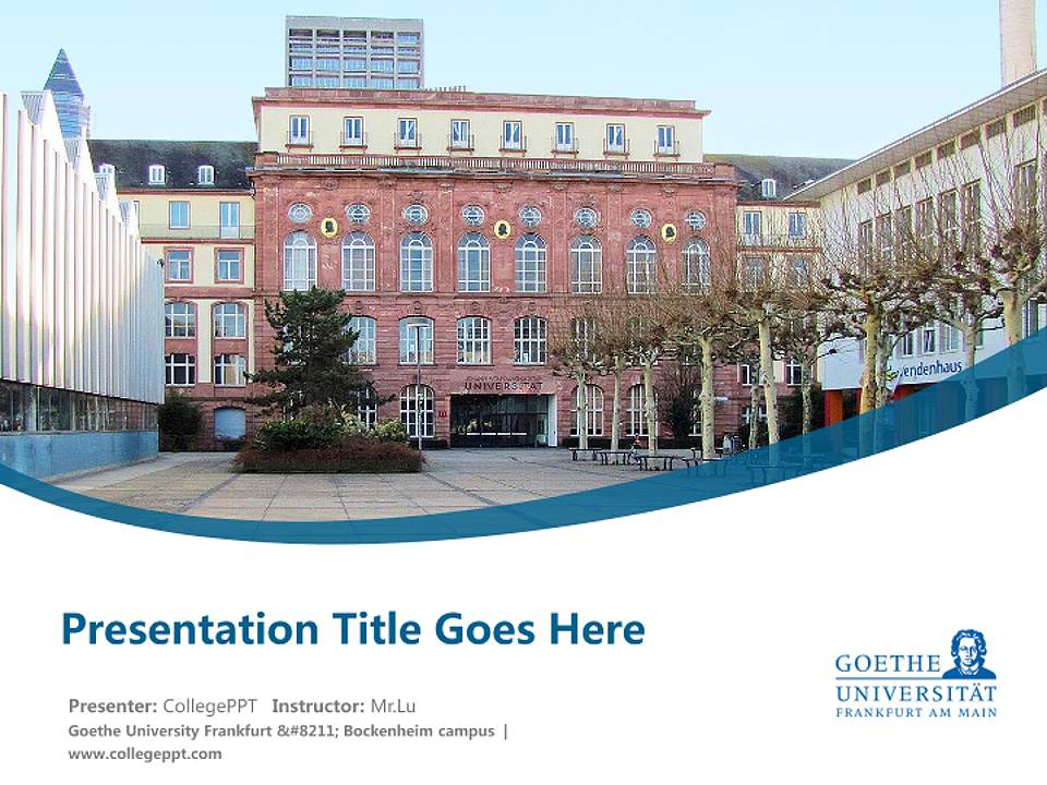 Goethe University Frankfurt – Bockenheim campus Course/Courseware Creation PPT Template4:3 ratio PPT effect preview image5
