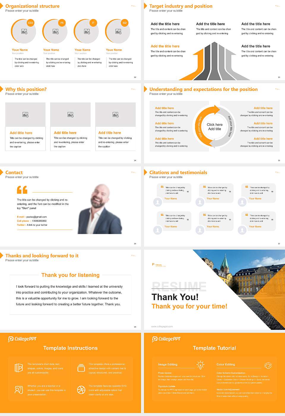 Folkwang University of the Arts Resume PPT Template16:9 ratio PPT effect preview image4