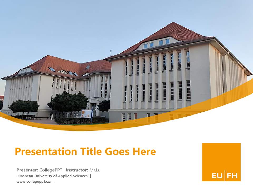 European University of Applied Sciences Course/Courseware Creation PPT Template4:3 ratio PPT effect preview image5