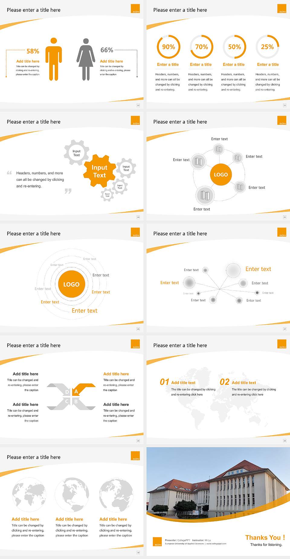 European University of Applied Sciences Course/Courseware Creation PPT Template4:3 ratio PPT effect preview image4