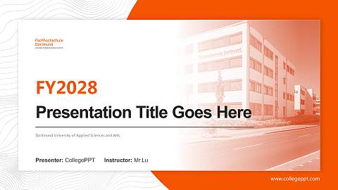 Dortmund University of Applied Sciences and Arts Academic Presentation/Research Findings Report PPT Template