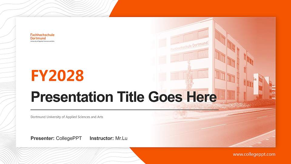 Dortmund University of Applied Sciences and Arts Academic Presentation/Research Findings Report PPT Template16:9 ratio PPT effect preview image