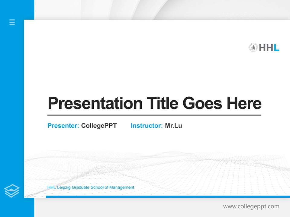 HHL Leipzig Graduate School of Management Thesis Proposal/Graduation Defense PPT Template4:3 ratio PPT effect preview image5