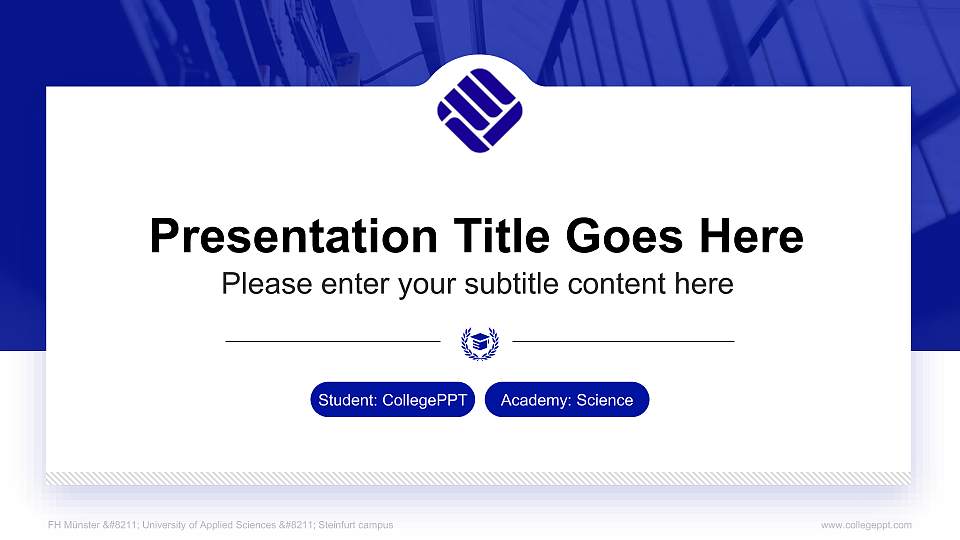 FH Münster – University of Applied Sciences – Steinfurt campus National Scholarship Defense PPT Template16:9 ratio PPT effect preview image