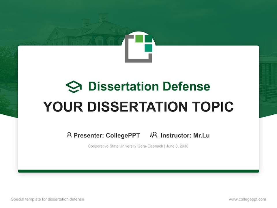 Cooperative State University Gera-Eisenach Graduation Thesis Defense PPT Template4:3 ratio PPT effect preview image7