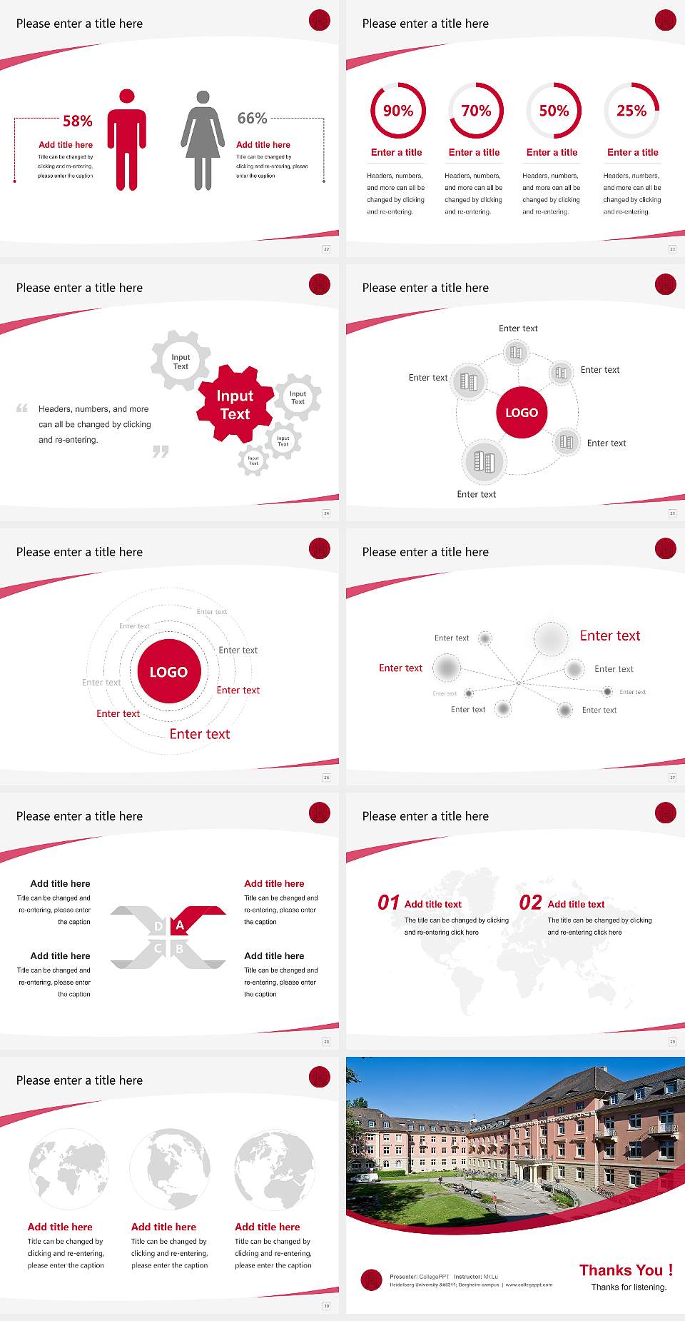 Heidelberg University – Bergheim campus Course/Courseware Creation PPT Template4:3 ratio PPT effect preview image4
