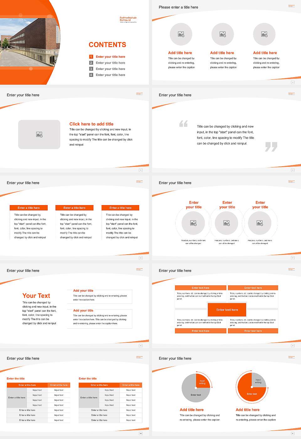 Dortmund University of Applied Sciences and Arts – Max-Ophüls-Platz campus Course/Courseware Creation PPT Template16:9 ratio PPT effect preview image2