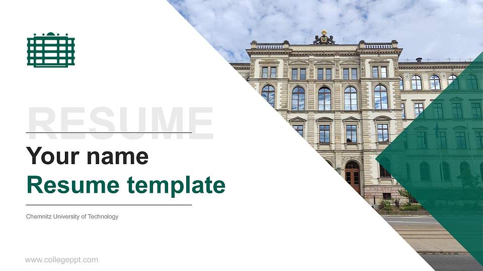 Chemnitz University of Technology Resume PPT Template16:9 ratio PPT effect preview image