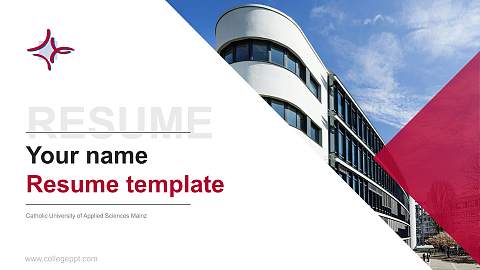 Catholic University of Applied Sciences Mainz Resume PPT Template