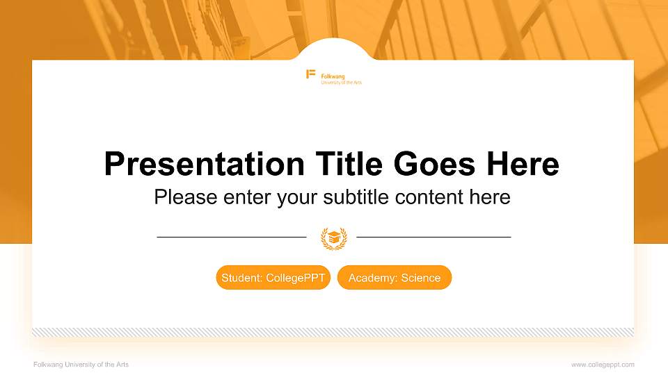 Folkwang University of the Arts National Scholarship Defense PPT Template16:9 ratio PPT effect preview image