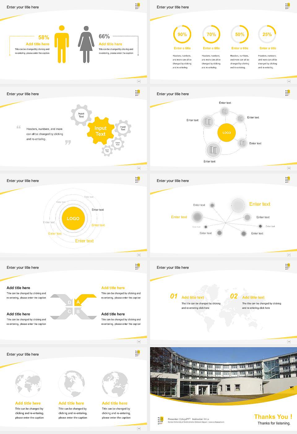 German University of Administrative Sciences Speyer Course/Courseware Creation PPT Template16:9 ratio PPT effect preview image4