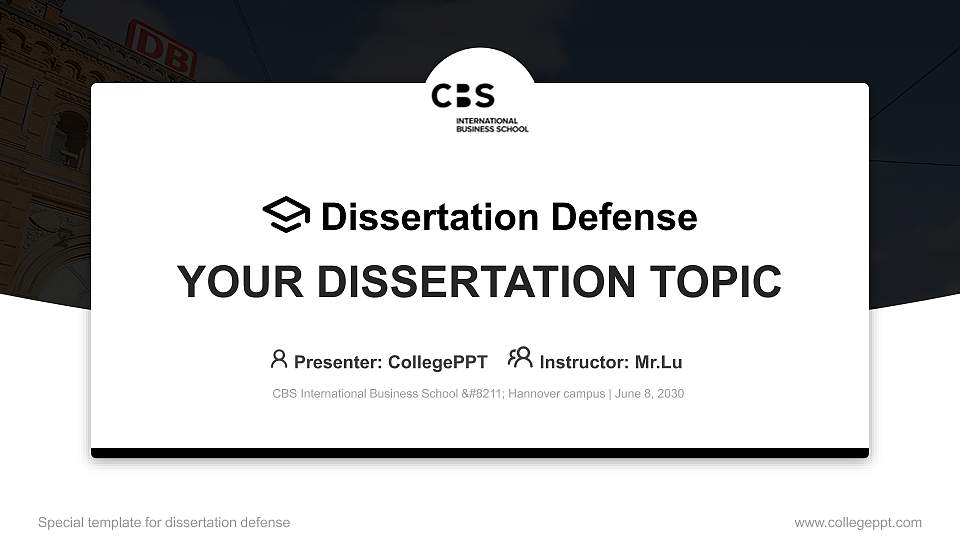 CBS International Business School – Hannover campus Graduation Thesis Defense PPT Template16:9 ratio PPT effect preview image