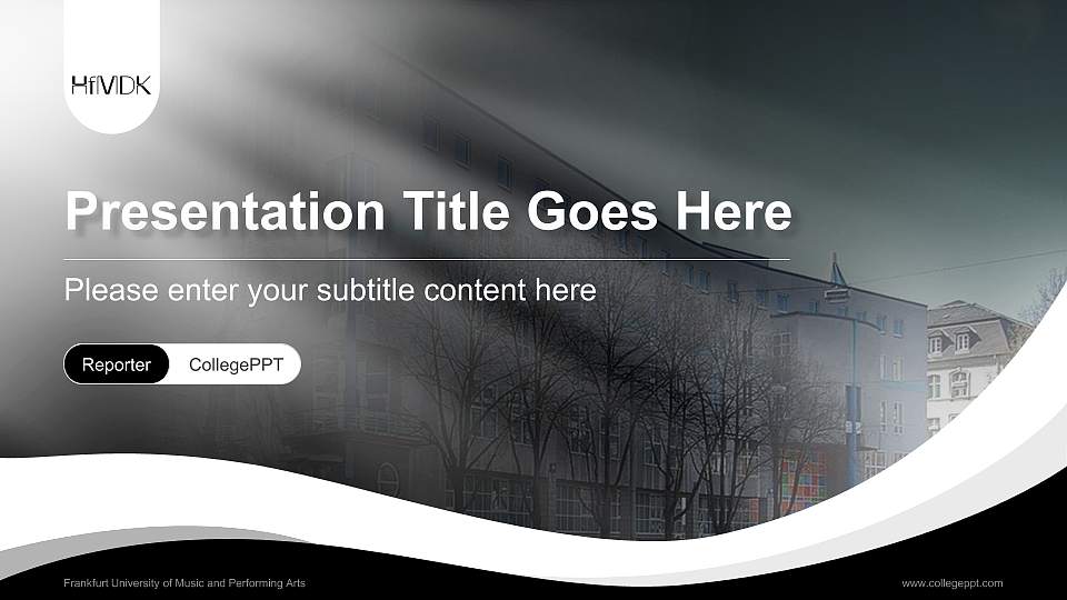 Frankfurt University of Music and Performing Arts Lecture Sharing and Networking Event PPT Template16:9 ratio PPT effect preview image