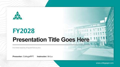 Ernst Abbe University of Applied Sciences Jena Academic Presentation/Research Findings Report PPT Template