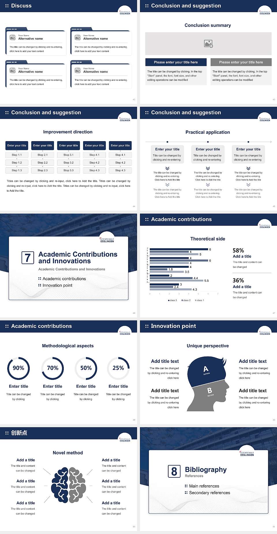 Esslingen University of Applied Sciences – Hilltop campus Graduation Thesis Defense PPT Template4:3 ratio PPT effect preview image6