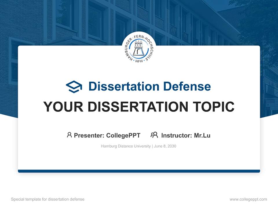 Hamburg Distance University Graduation Thesis Defense PPT Template4:3 ratio PPT effect preview image7