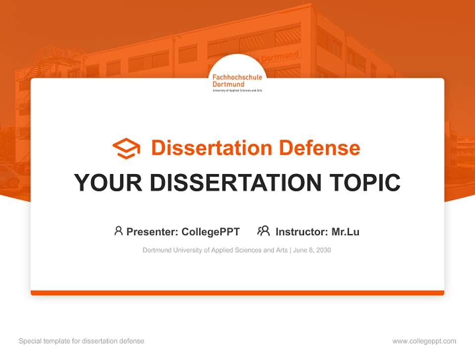 Dortmund University of Applied Sciences and Arts Graduation Thesis Defense PPT Template4:3 ratio PPT effect preview image7
