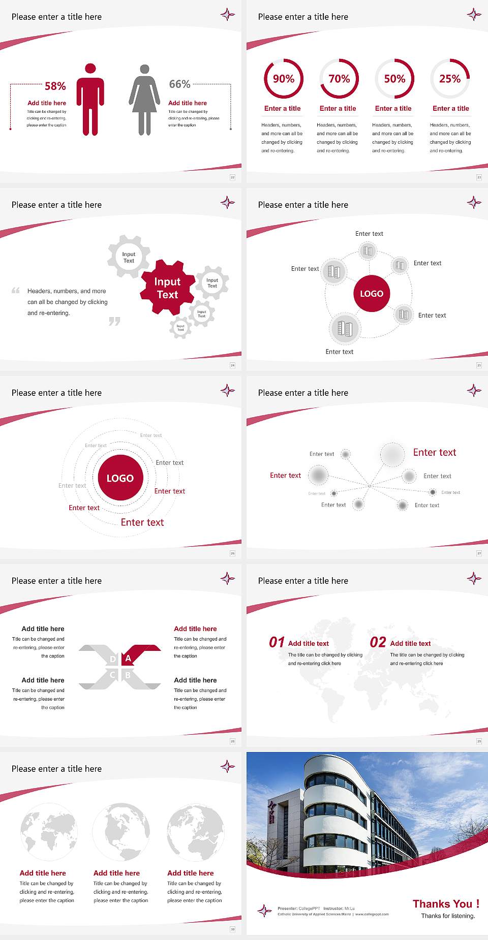 Catholic University of Applied Sciences Mainz Course/Courseware Creation PPT Template4:3 ratio PPT effect preview image4