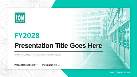 FOM University of Applied Sciences for Economics and Management Academic Presentation/Research Findings Report PPT Template