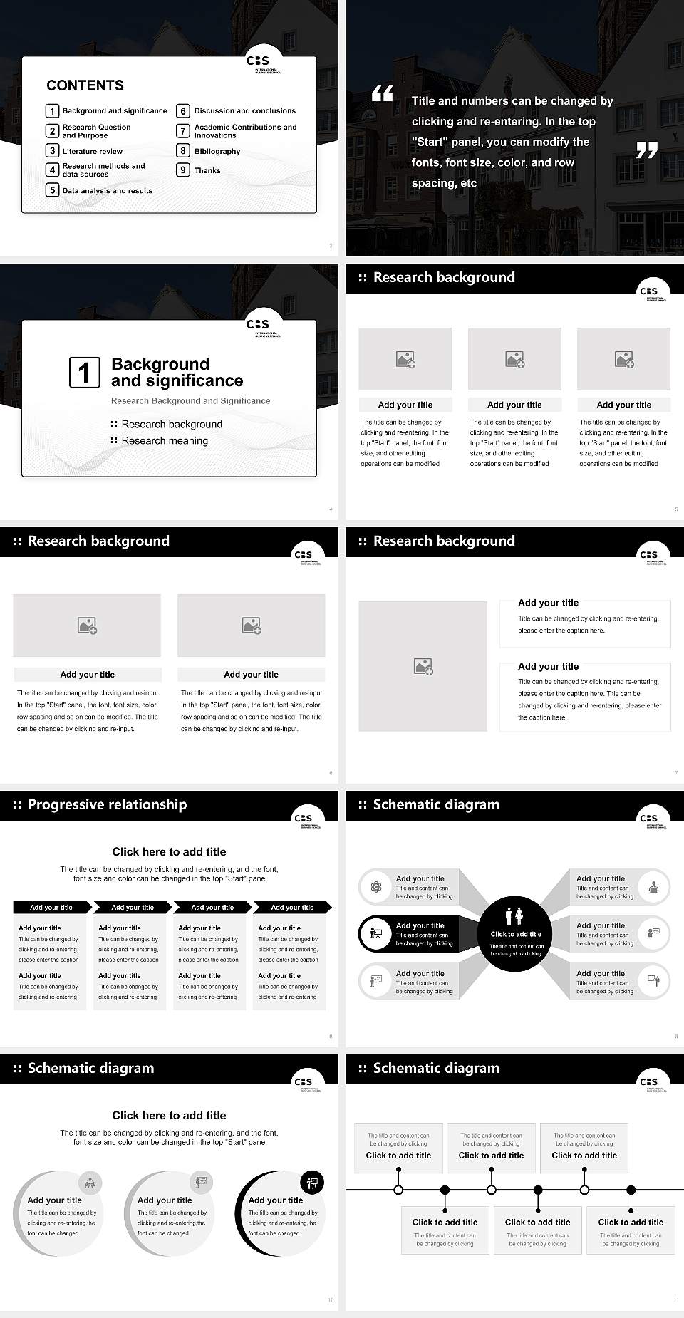CBS International Business School – Rheine campus Graduation Thesis Defense PPT Template4:3 ratio PPT effect preview image2