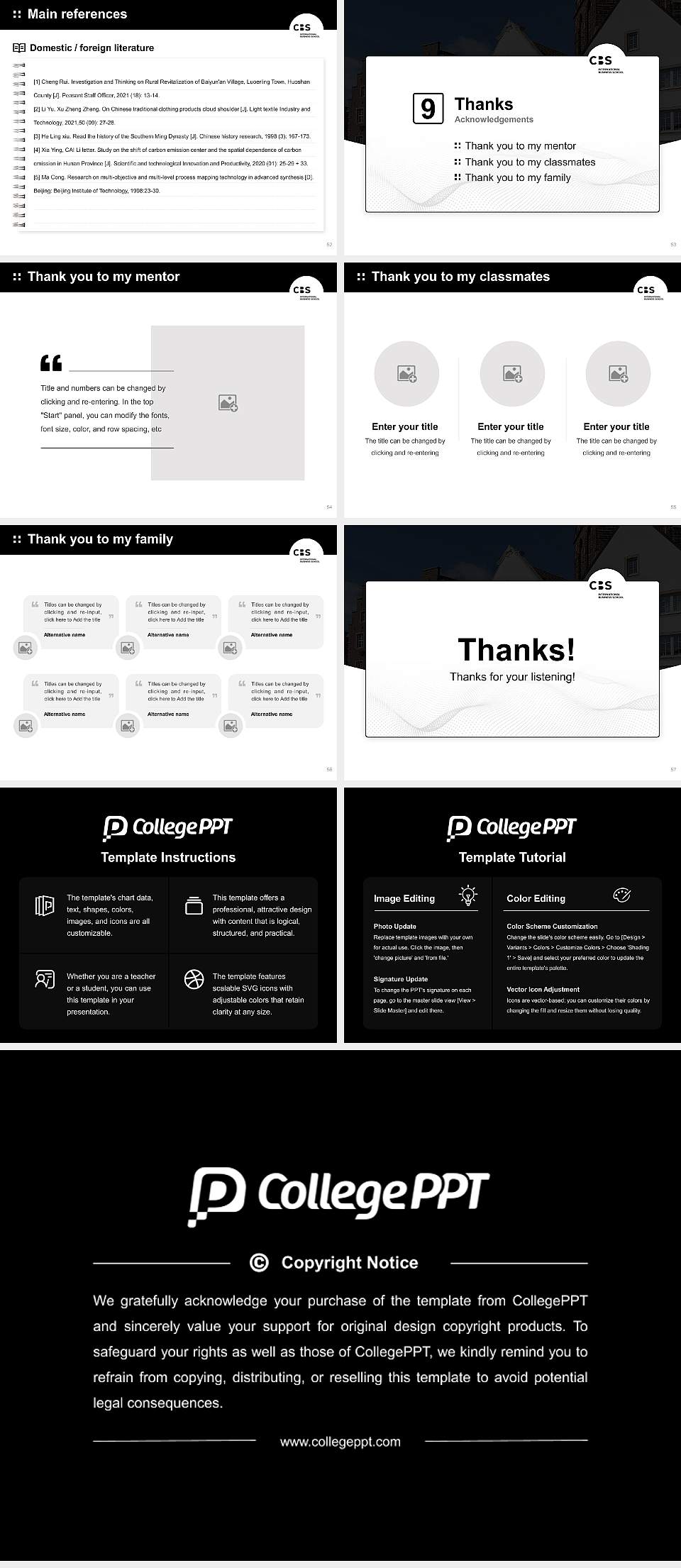 CBS International Business School – Rheine campus Graduation Thesis Defense PPT Template4:3 ratio PPT effect preview image7
