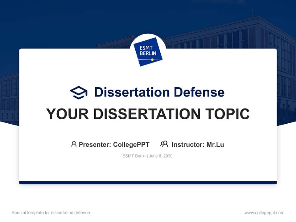 ESMT Berlin Graduation Thesis Defense PPT Template4:3 ratio PPT effect preview image7