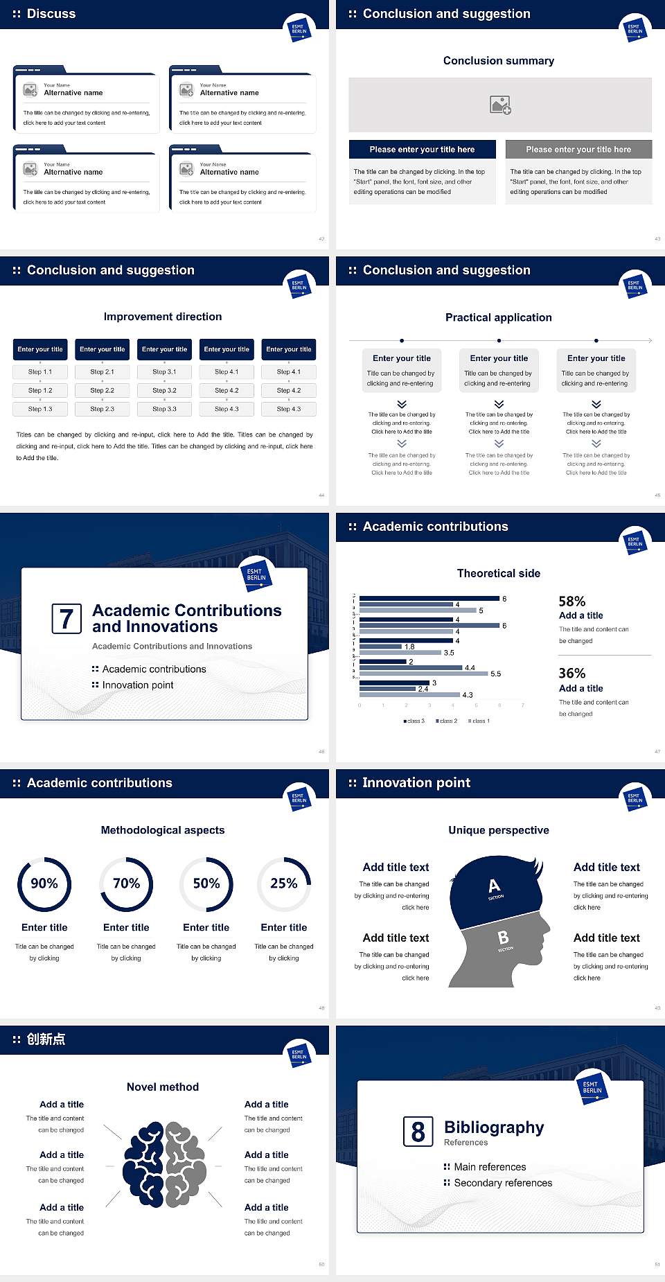 ESMT Berlin Graduation Thesis Defense PPT Template4:3 ratio PPT effect preview image6