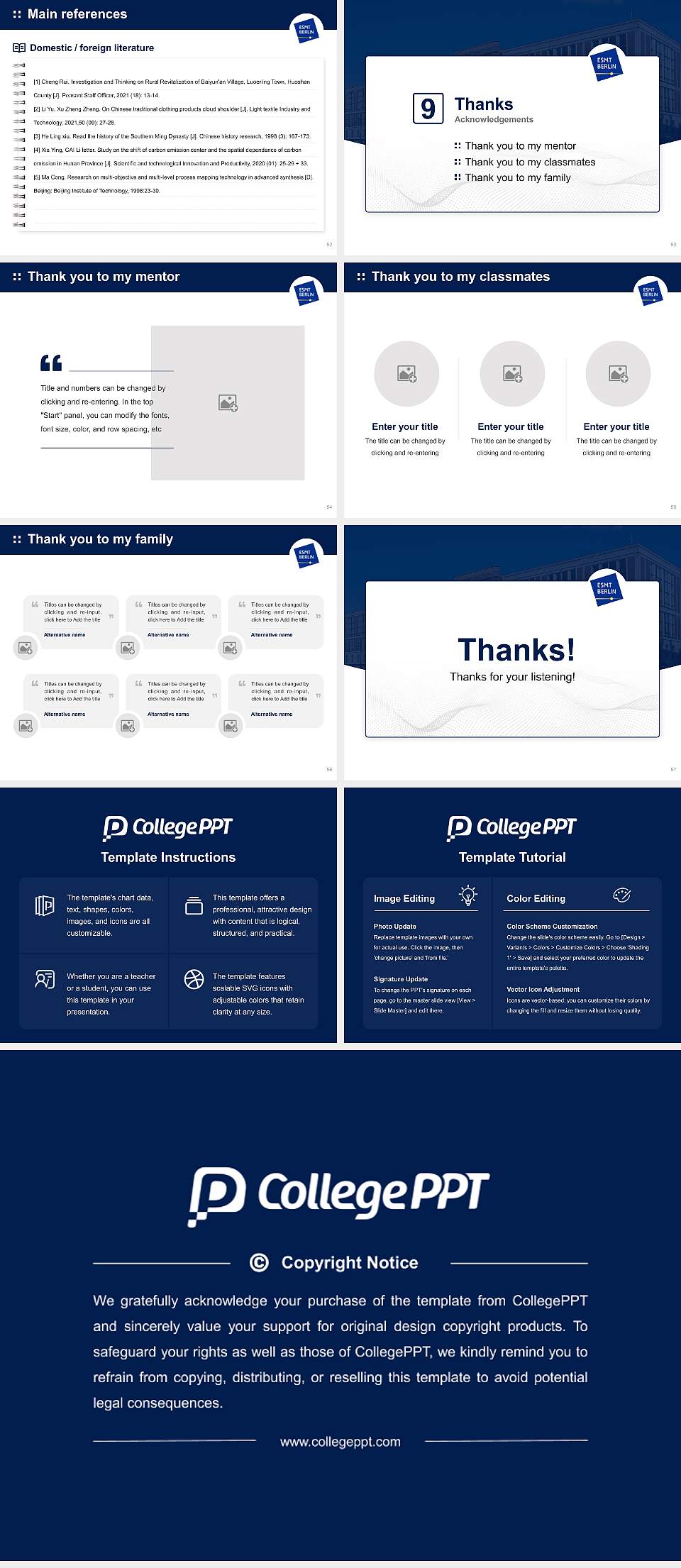 ESMT Berlin Graduation Thesis Defense PPT Template4:3 ratio PPT effect preview image7