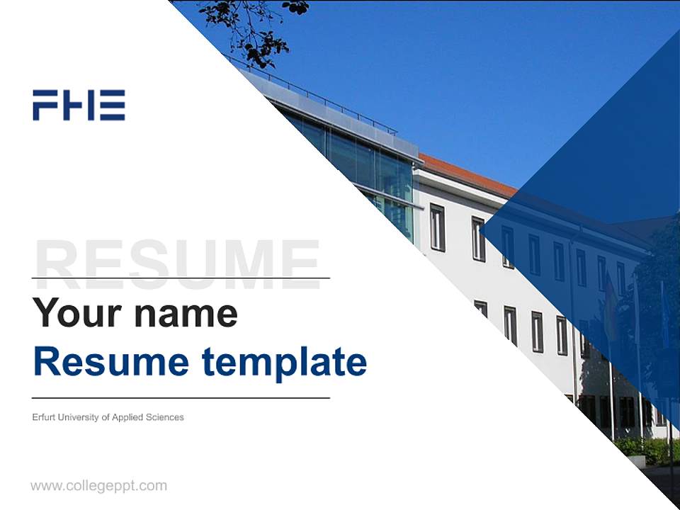 Erfurt University of Applied Sciences Resume PPT Template4:3 ratio PPT effect preview image5