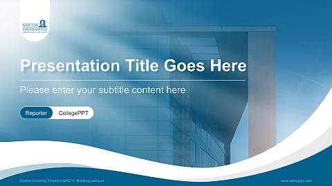 Goethe University Frankfurt – Riedberg campus Lecture Sharing and Networking Event PPT Template