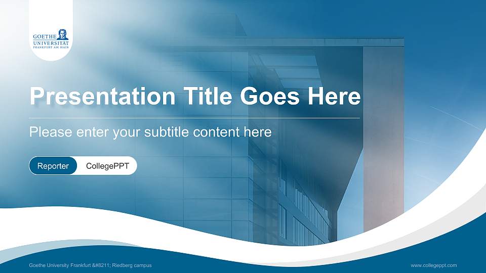 Goethe University Frankfurt – Riedberg campus Lecture Sharing and Networking Event PPT Template16:9 ratio PPT effect preview image