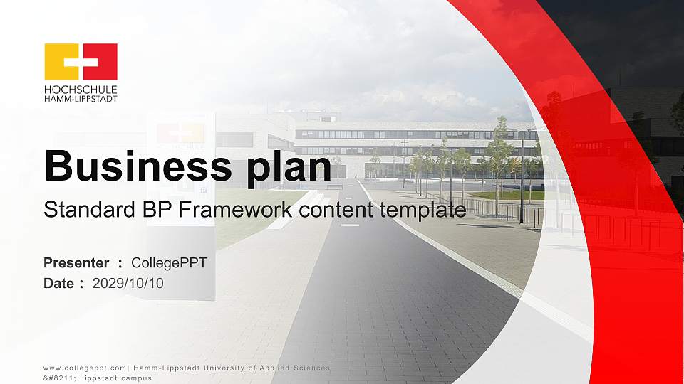 Hamm-Lippstadt University of Applied Sciences – Lippstadt campus Competition/Entrepreneurship Contest PPT Template16:9 ratio PPT effect preview image
