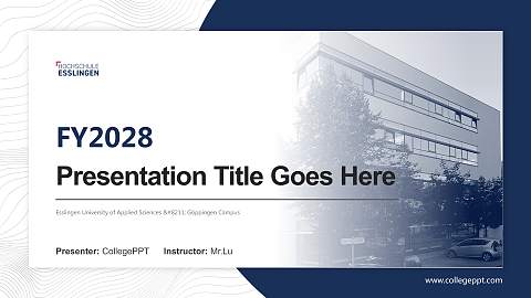 Esslingen University of Applied Sciences – Göppingen Campus Academic Presentation/Research Findings Report PPT Template