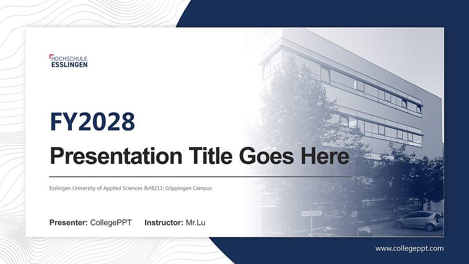 Esslingen University of Applied Sciences – Göppingen Campus Academic Presentation/Research Findings Report PPT Template16:9 ratio PPT effect preview image