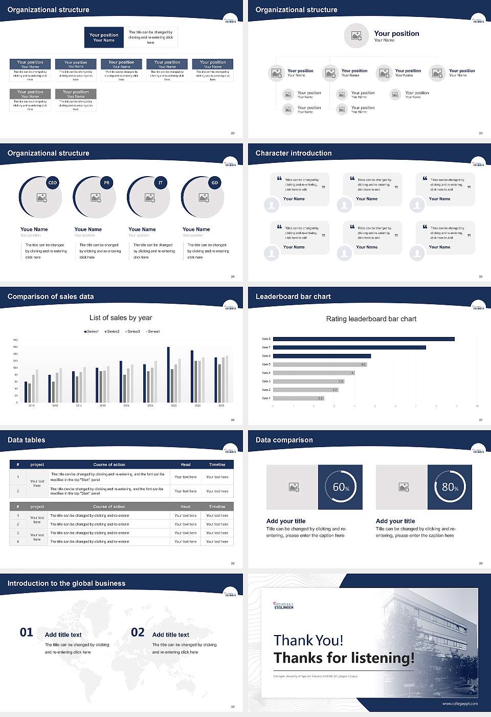 Esslingen University of Applied Sciences – Göppingen Campus Academic Presentation/Research Findings Report PPT Template16:9 ratio PPT effect preview image4