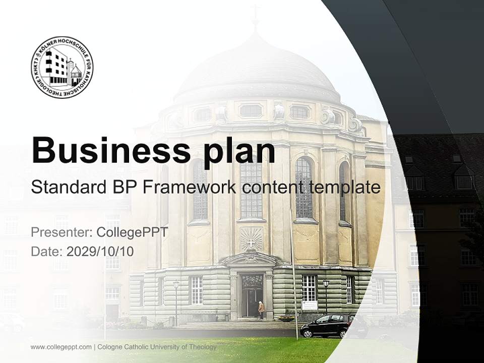 Cologne Catholic University of Theology Competition/Entrepreneurship Contest PPT Template4:3 ratio PPT effect preview image9