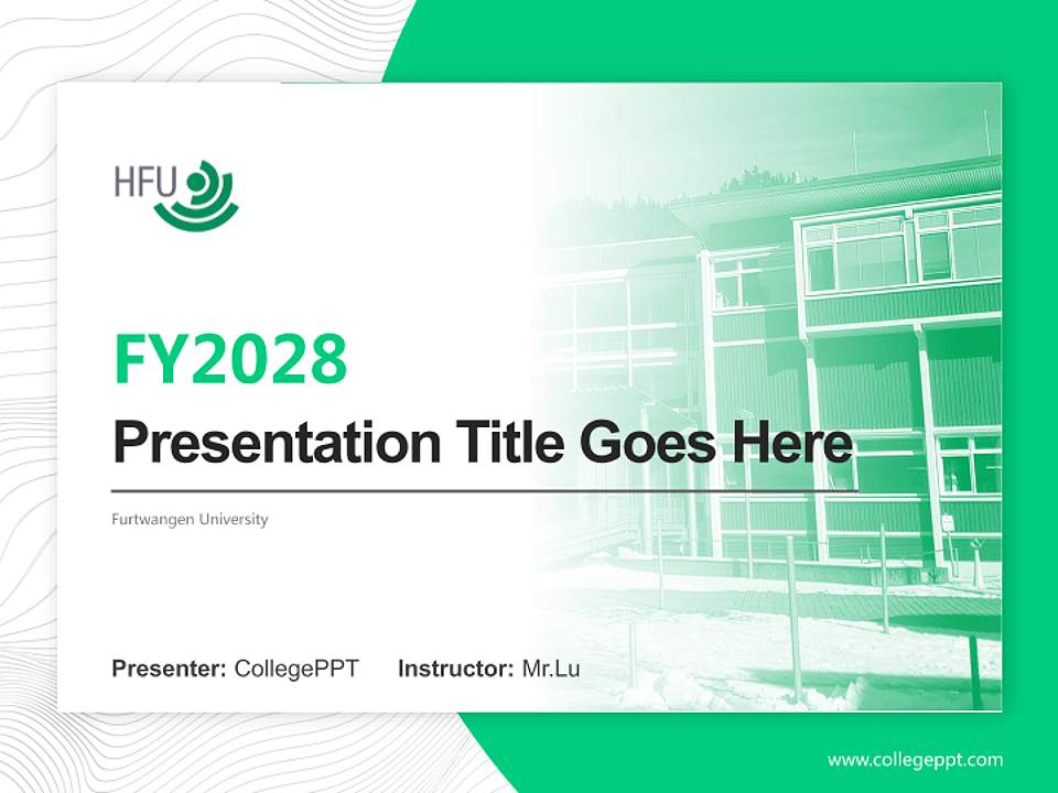 Furtwangen University Academic Presentation/Research Findings Report PPT Template4:3 ratio PPT effect preview image5