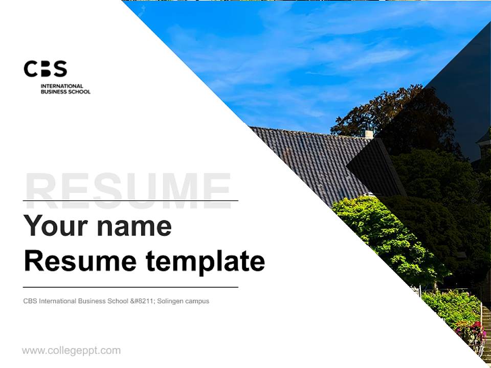 CBS International Business School – Solingen campus Resume PPT Template4:3 ratio PPT effect preview image5