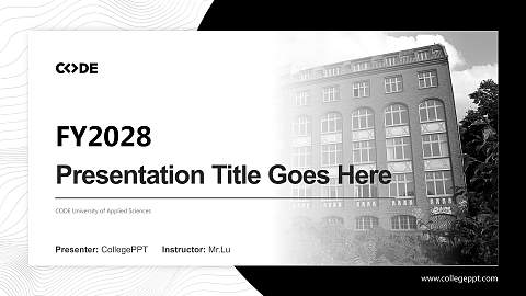 CODE University of Applied Sciences Academic Presentation/Research Findings Report PPT Template
