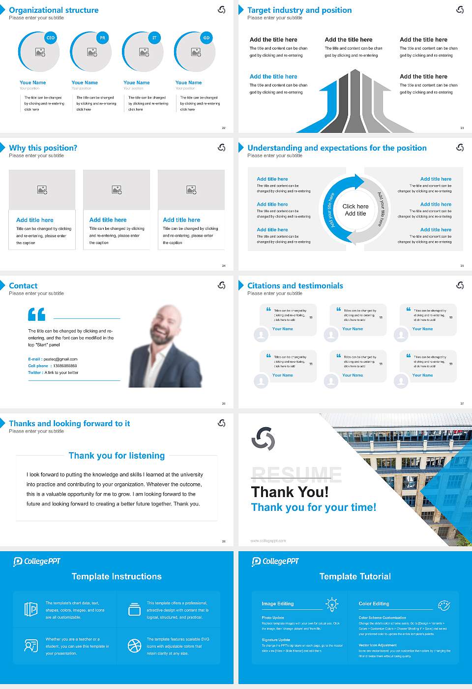 Fresenius University of Applied Sciences – Berlin campus Resume PPT Template16:9 ratio PPT effect preview image4