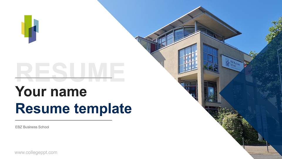 EBZ Business School Resume PPT Template16:9 ratio PPT effect preview image