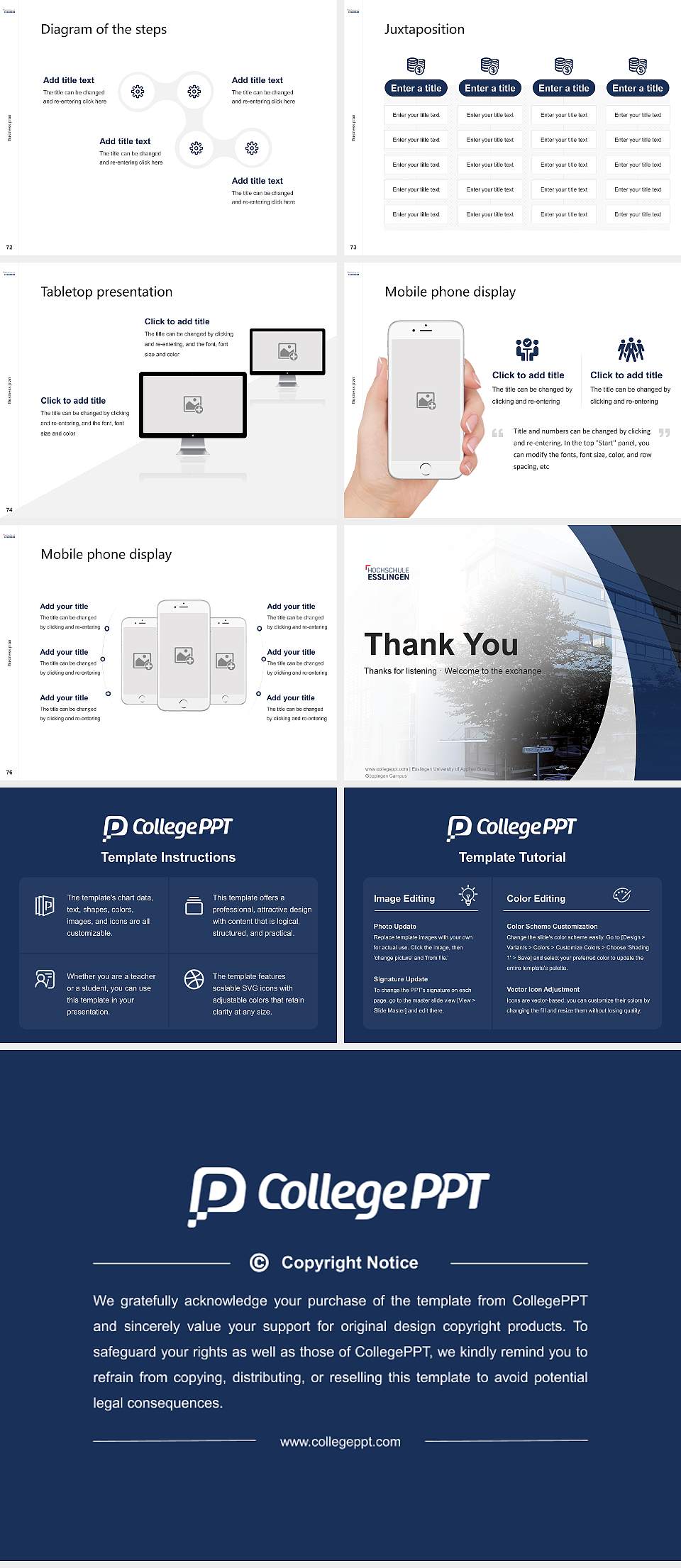 Esslingen University of Applied Sciences – Göppingen Campus Competition/Entrepreneurship Contest PPT Template4:3 ratio PPT effect preview image9