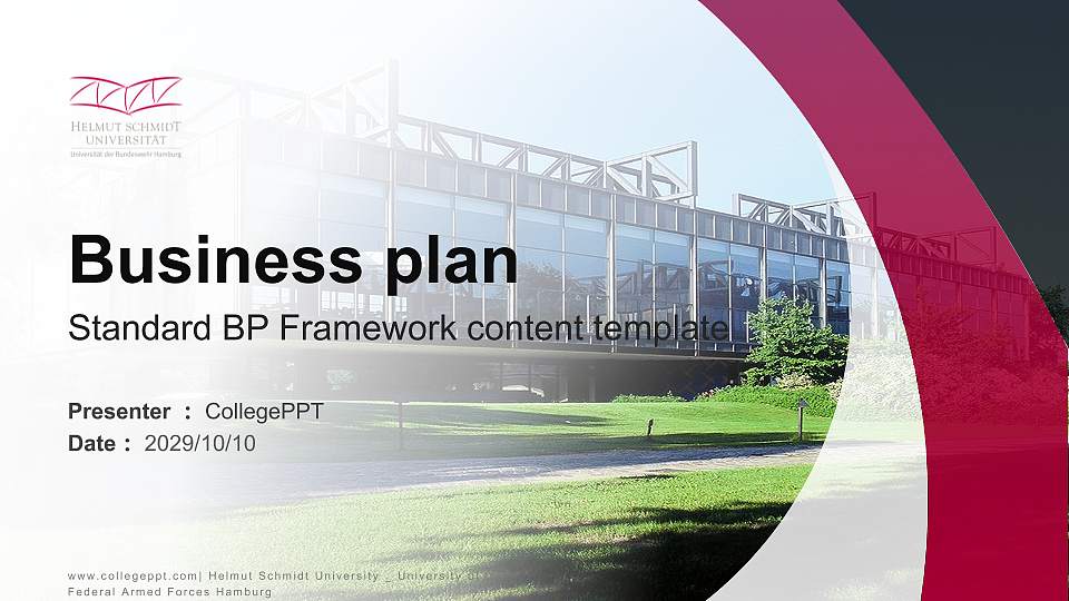 Helmut Schmidt University _ University of the Federal Armed Forces Hamburg Competition/Entrepreneurship Contest PPT Template16:9 ratio PPT effect preview image