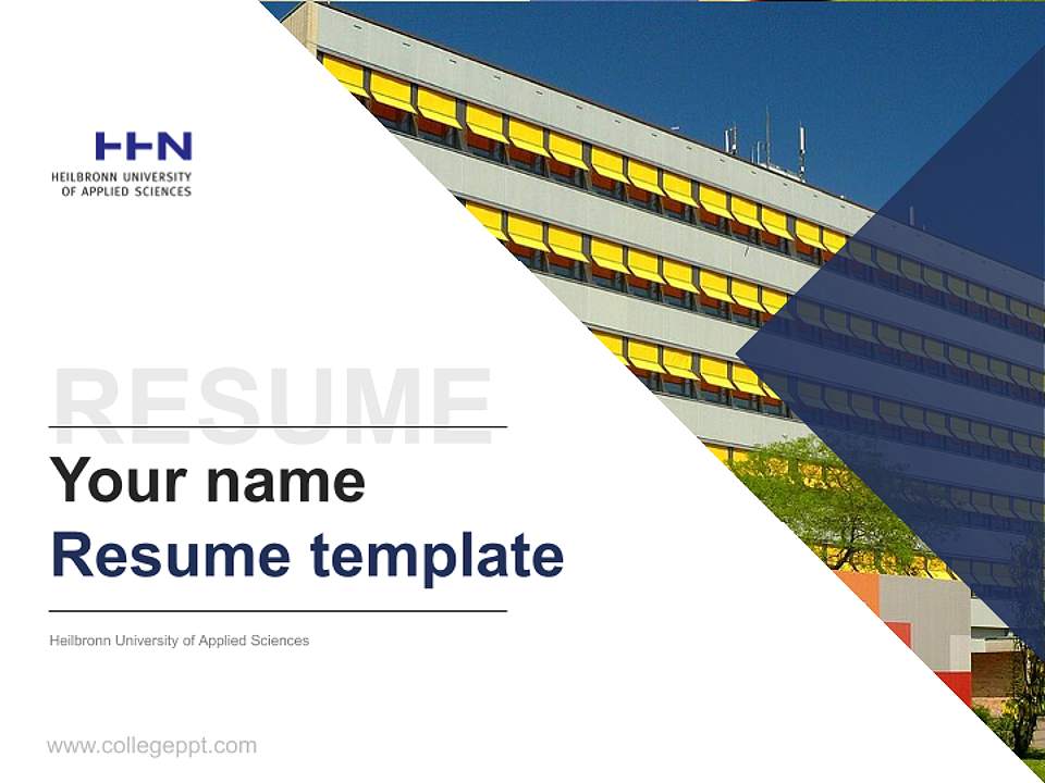 Heilbronn University of Applied Sciences Resume PPT Template4:3 ratio PPT effect preview image5
