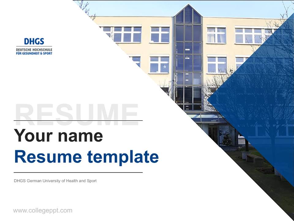 DHGS German University of Health and Sport Resume PPT Template4:3 ratio PPT effect preview image5