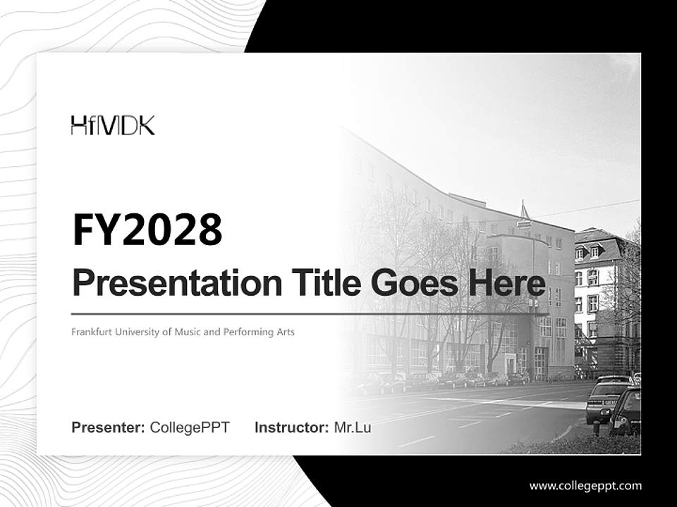 Frankfurt University of Music and Performing Arts Academic Presentation/Research Findings Report PPT Template4:3 ratio PPT effect preview image5