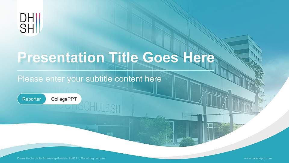 Duale Hochschule Schleswig-Holstein – Flensburg campus Lecture Sharing and Networking Event PPT Template16:9 ratio PPT effect preview image