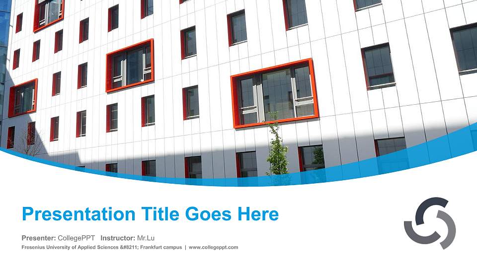 Fresenius University of Applied Sciences – Frankfurt campus Course/Courseware Creation PPT Template16:9 ratio PPT effect preview image