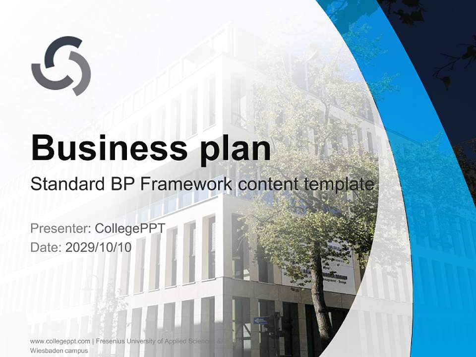 Fresenius University of Applied Sciences – Wiesbaden campus Competition/Entrepreneurship Contest PPT Template4:3 ratio PPT effect preview image9